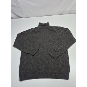 Sunspel Sweater Mens XL Blue 100% Lambswool Mock Neck Knit Pullover Scotland